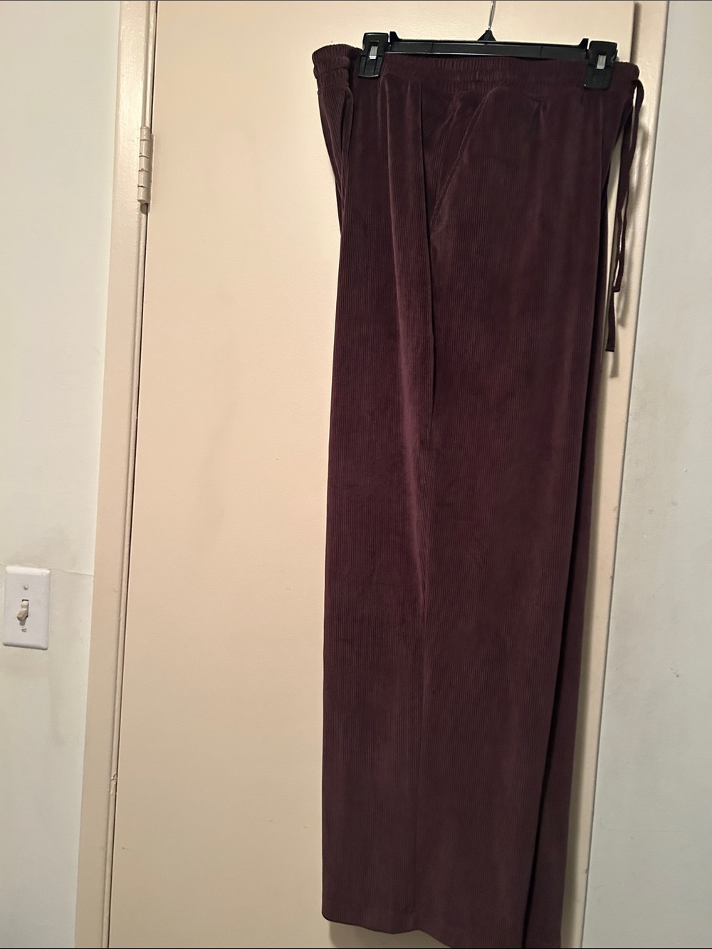 Marika Corduroy Drawstring Pants in Plum